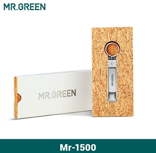 mr.green 초박형 손톱깎이 접을 수있는 휴대용 여행 손톱 가위 커터 스테인레스 스틸 매니큐어 도구, 미스터-1500, 1개