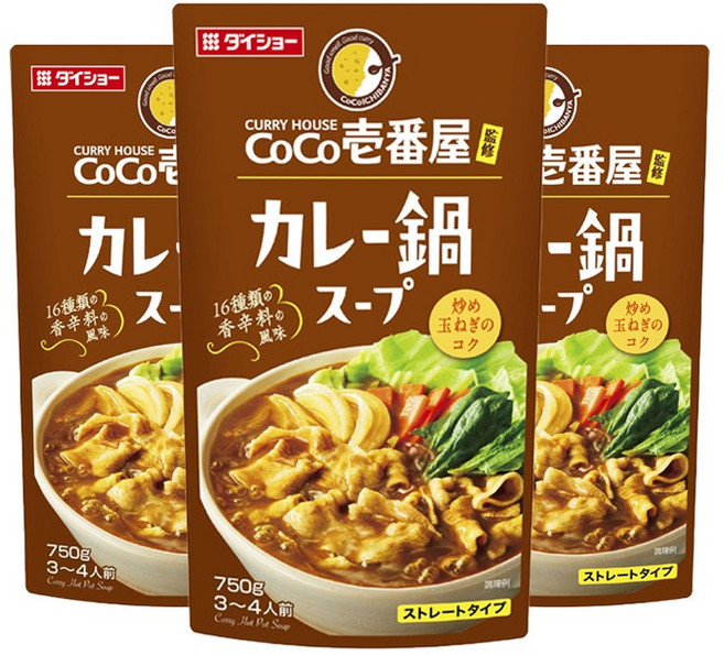코코이찌방야 카레 나베 스프 스트레이트 타입, 750g, 3개