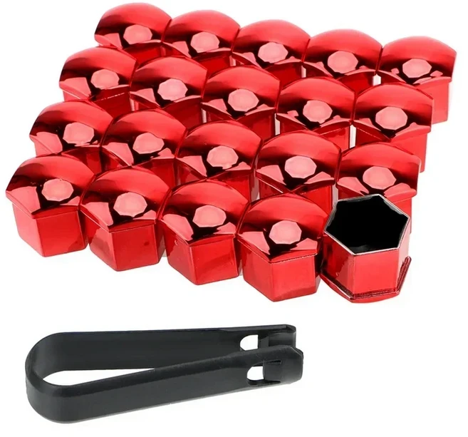 호환 20Pcs 차량 바퀴 너트 캡 17/19/21mm 자동 허브 나사 커버 볼트 림 외부 장식 특수 소켓 보호 방진, 02 17mm, 05 red-20pcs