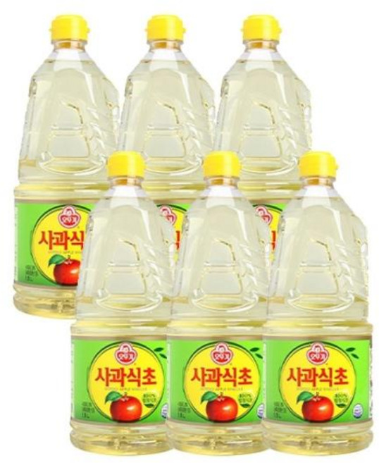 테온셀 사과식초 18L 1개 요리용 조리용 다용도 식당 업소용 대용량 조미료, 1.5L, 6개