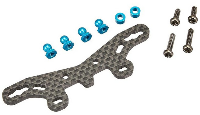 타미야 홉업 옵션즈 No.1632 OP.1632 TT-02 TYPE-S 카본 댐퍼 스테이 (전면) 54632, 1개