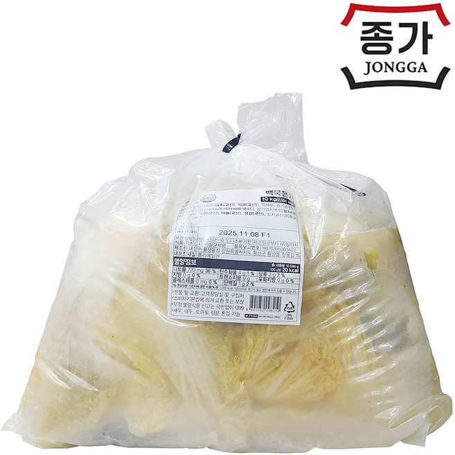종가집 국내산 백묵은지 10kg, 1개