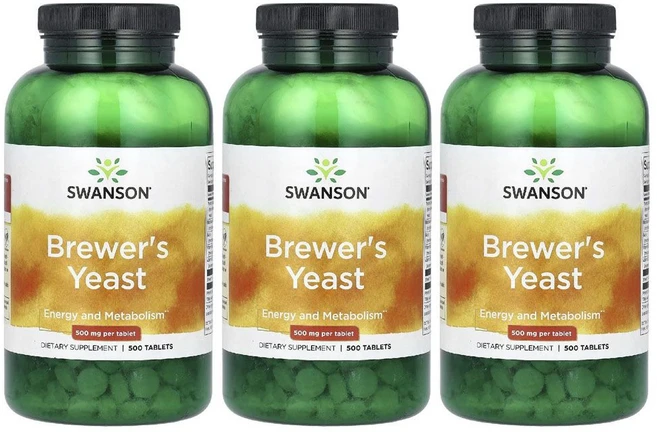 스완슨 맥주효모 Brewers Yeast 500mg 500정 Swanson 3병 - 쿠팡