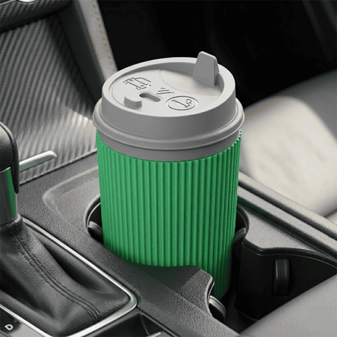 차량용 재떨이 LED 텀블러 자동차 재털이 휴지통 실내용 악세사리, 1개, 그린 텀블러