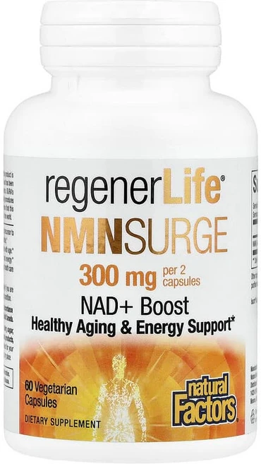 Natural Factors RegenerLife® NMN Serge 베지 캡슐 60정(캡슐 1정당 150mg) NFS-01904, 300 mg, 60 개, 1개 - 쿠팡