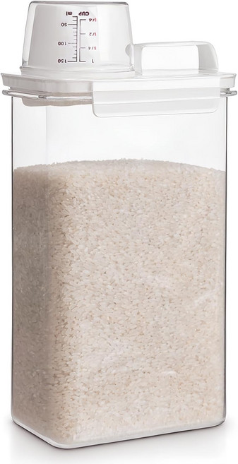 프루트펀치 밥통 밥 보관 용기 3-4파운드 체리얼 개 사료 가정용 주방 콩 보관에 적합 2.4 쿼트, 2.3 Liters