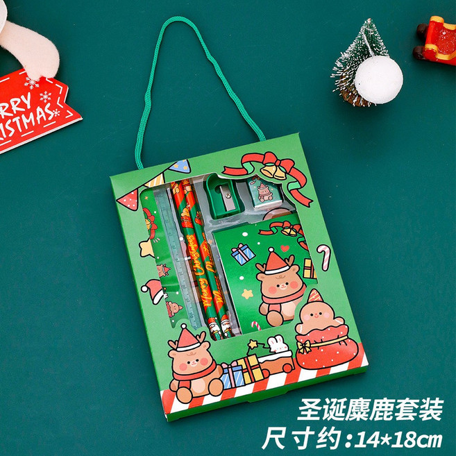 聖誕麋鹿文具組, 1個, 聖誕麋鹿超值6件組