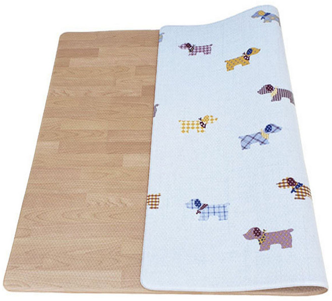 양면 놀이방매트 놀이매트 유아 아기 거실 바닥 복도 쿠션 층간소음 방지 애견 강아지 대형 특대형 어린이 집 베란다 두꺼운 북유럽 형 170 200 230 pvc 방수 안전, 1_(양면)퍼피+연우드