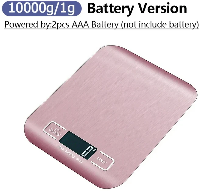 5kg/10kg 주방 저울 LCD 백라이트 스크린 스테인레스 스틸 전자 가정용 보석 식품 계량 베이킹 도구, 05 A4 10kg-Battery