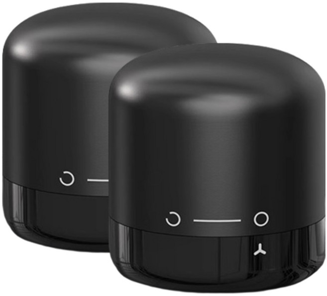 리킹제로 완벽 진공 와인 스토퍼 키퍼, 2개, 모던 블랙