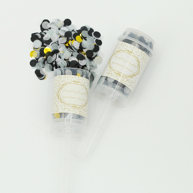 파티지엥 콘페티 컨페티 종이 결혼식 꽃가루 조화 장미 꽃잎, (팝)9.블랙팝-25g