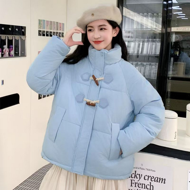 SELEAD 여성 기모 패딩점퍼 숏 더플코트 스타일 두꺼운 패딩 잠바 루즈핏 빅 겨울 패딩코트 여성 겨울 점퍼 외투