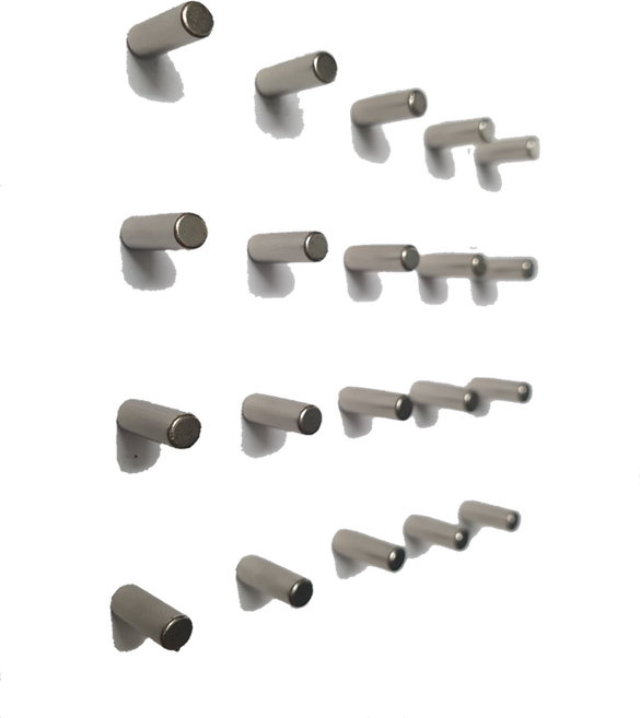 핀 네오디움 막대고리 자석, 실버, 20개