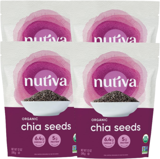 누티바 프리미엄 로 블랙 치아 시드, 4개