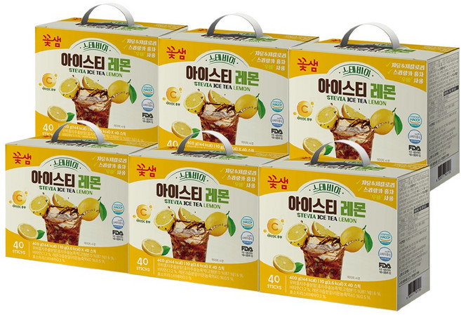 꽃샘 스테비아 아이스티 레몬, 10g, 40개입, 6개