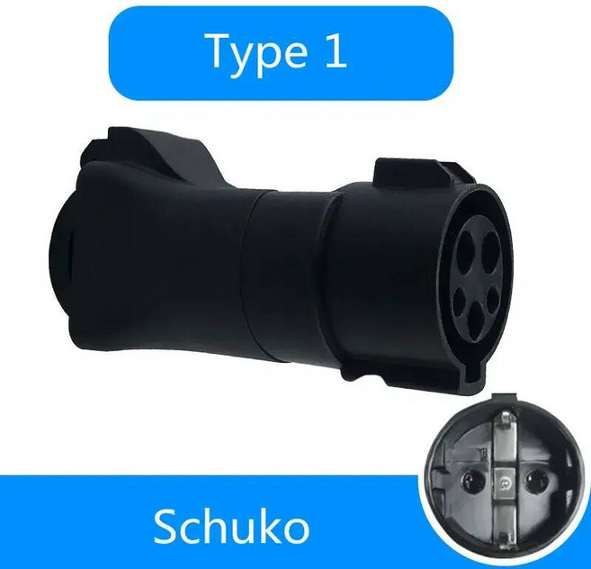 트레일러 커넥터 EVSE 차량용 충전기 어댑터 Sae J1772 to AC 출력 220V 전기 오토바이 스쿠터 RV 순찰차용, 01) Type 1 to EU, 1개