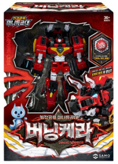 미니특공대 최강공룡 시즌7 버닝케라 로봇장난감, 레드, 1개