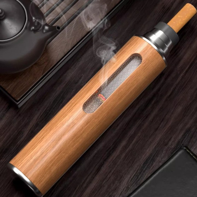 차량용 휴대용 담배 파이프 재떨이 재 날림 방지 냄새 곰방대 스틱 필터 손잡이 홀더