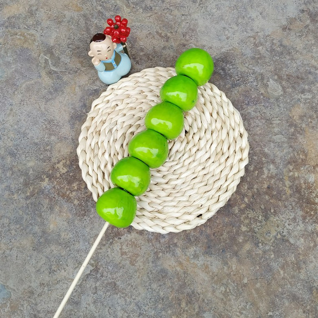 대형 탕후루 모형 소품 장식 지름 업소용 과일 딸기 가게, 녹색 과일 직경 4.5cm 6