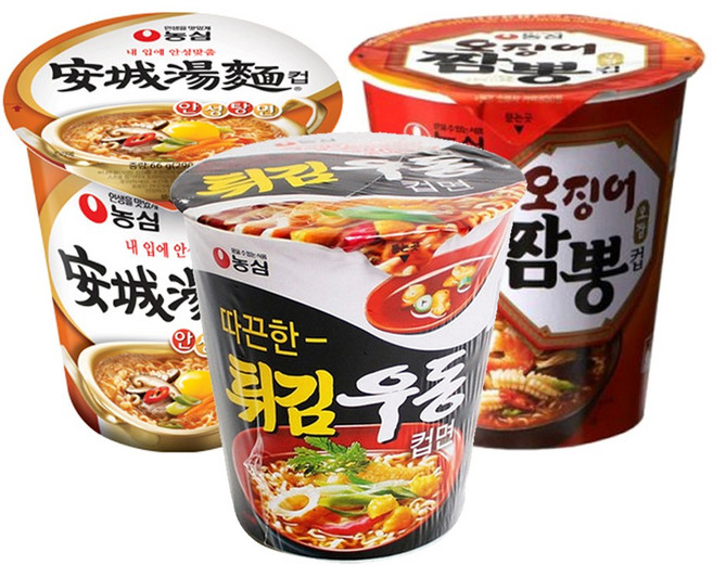 농심 소컵 안성탕면x6컵+오징어짬뽕x6컵+튀김우동x6컵, 18개