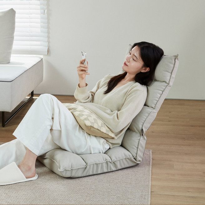 한샘 휴 조이 하이백 좌식의자, 1개, 휴 조이 하이백 좌식의자 샌드베이지