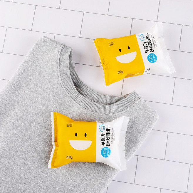 강청 무첨가 EM 세탁 비누 280g 세탁비누 고마워 친환경 유아 아기 과탄산소다 이강산닷컴, 1개