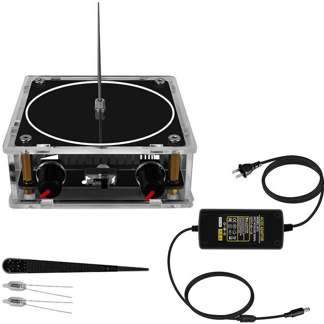 테슬라 코일 플리즈마 전기 키트 실험 뮤직 스피커, 상세페이지 참고, 블랙 패널-미국형 110V