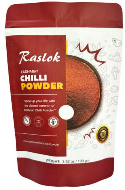 라스록 100% 순수 카슈미르 고추 분말 100g - 99. Raslok 100% Pure Kashmiri Chilli Powder 100gm - 3.52oz (Deggi Mirc, Red, 1개
