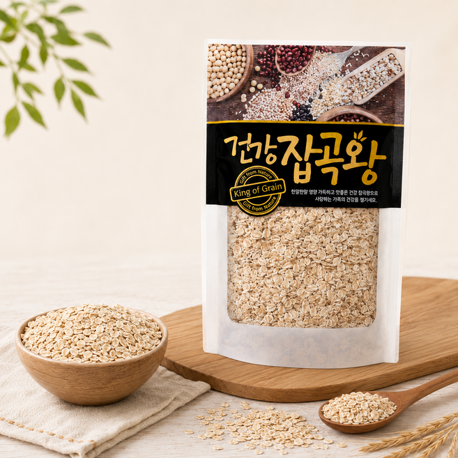 오트밀 퀵오트밀 누른귀리 귀리오트 압착귀리 소포장, 1개, 4kg
