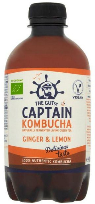 Captain Kombucha 캡틴 콤부차 진저 레몬, 6개, 400ml