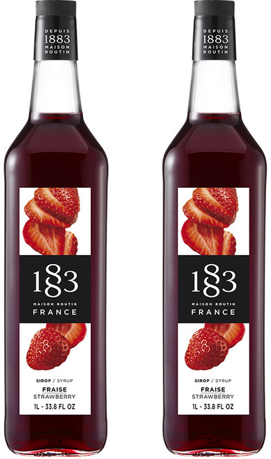 1883 스트로베리 시럽 1L x 2개 묶음 딸기시럽