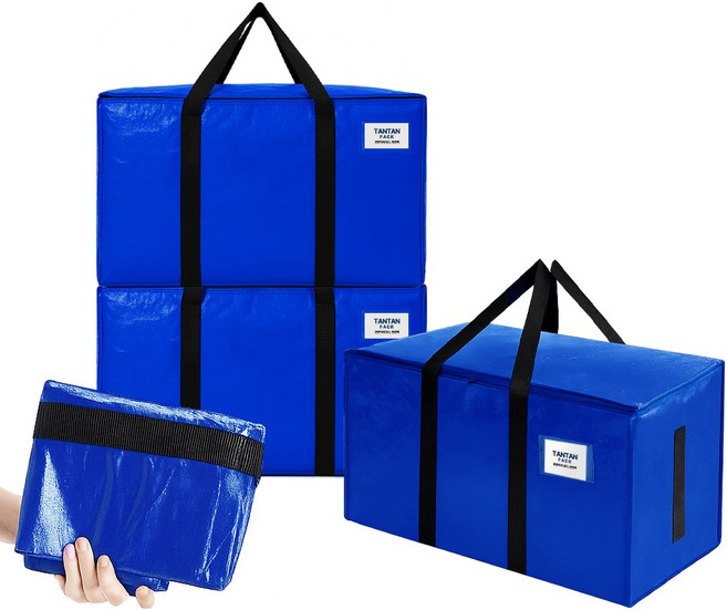 탄탄팩 대용량 짐정리 방수 이사가방, 3개, 블루