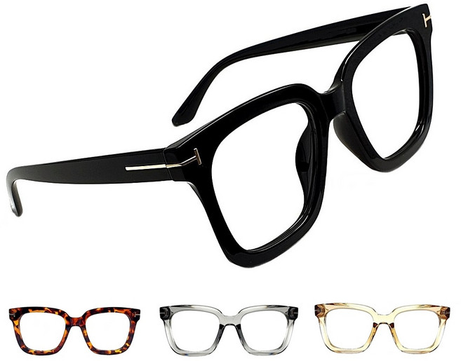 EYES ONE 오버사이즈 빅사이즈 뿔테 안경 사각 스퀘어 명품 얼큰이 대두 블루 라이트 차단 안경