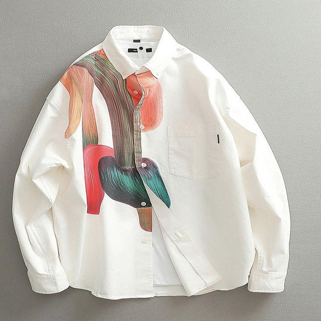 QEWBG 여성 빅사이즈 캐주얼 긴팔 셔츠