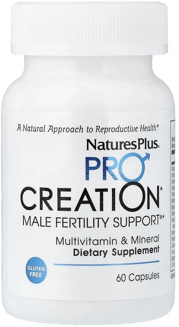 단백질 비타민 철분 마그내슘 칼슘 NaturesPlus ProCreation 남성용 퍼틸리티 서포트 캡슐 60정 고루고루섭취해주세요, NaturesPlusProCreation남성용퍼틸리티서, 1개 - 쿠팡