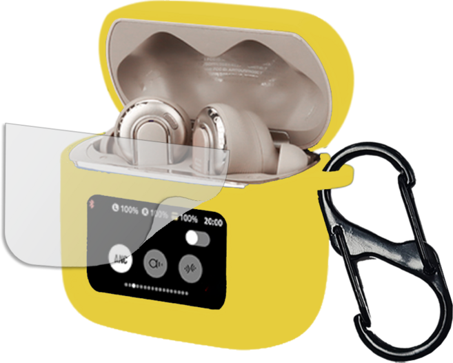 JBL TOUR PRO3 하우징 컬러 슬림핏 케이스 액정 스크린 필름, 옐로우, 1개