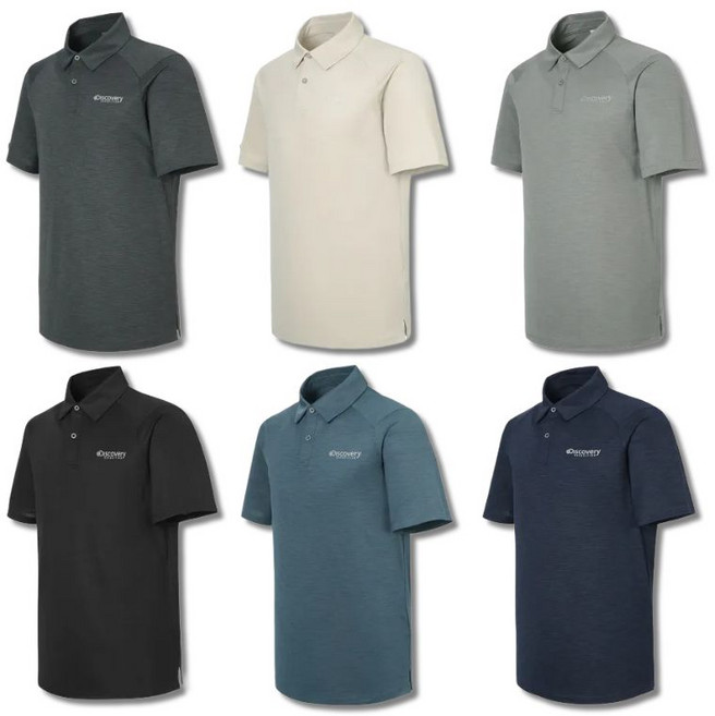 백화점정품 디스커버리 남성 베이직 반팔 티셔츠 카라티 UV차단 반소매 라글란 피케