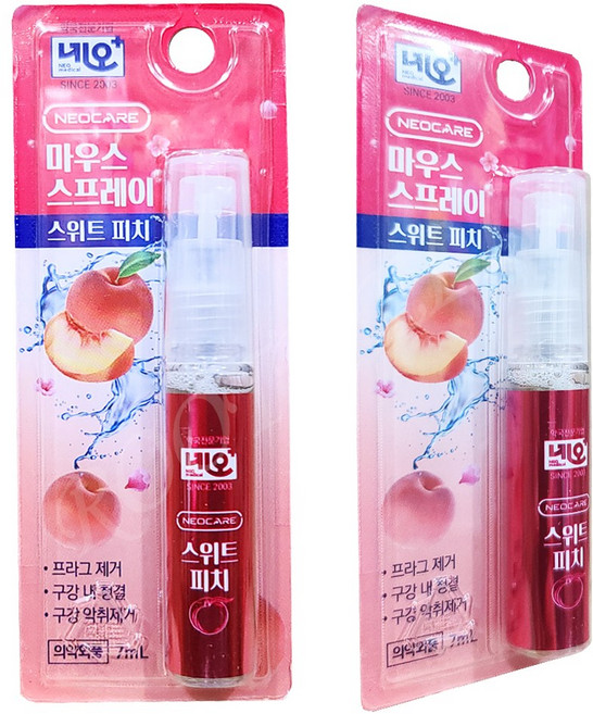 네오메디칼 마우스 스프레이 스위트 피치 민트향, 2개