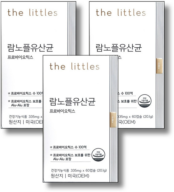 더리틀스 람노플유산균 알파 락토바실러스 람노서스 CFU 100억 유산균, 60정, 3개