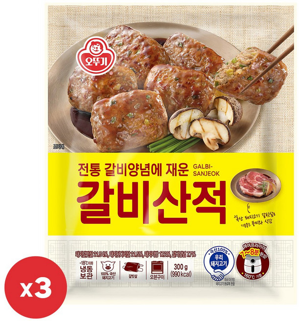 오뚜기 갈비산적, 300g, 3개
