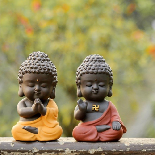 뚱보 꼬마 동자승 부처님 불상 2종세트, 권 부처님 2종세트