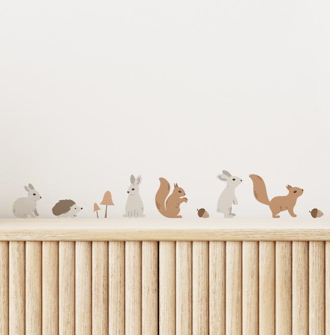 어린이집 유아실 아이방 꾸미기 무접착스티커 아기방데코 추천, 39. 다람쥐