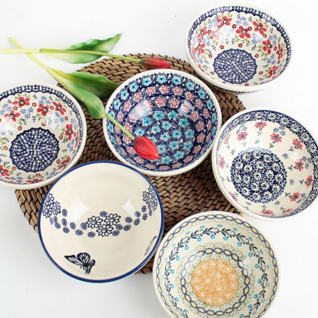 [마뉴팍투라] 폴란드 깊은 우동기 수입그릇 명품 도자기 접시 빈티지, 1개, U005