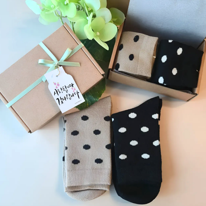 어리로운 여성 양말선물세트 캐시미어 중목 양말 2켤레