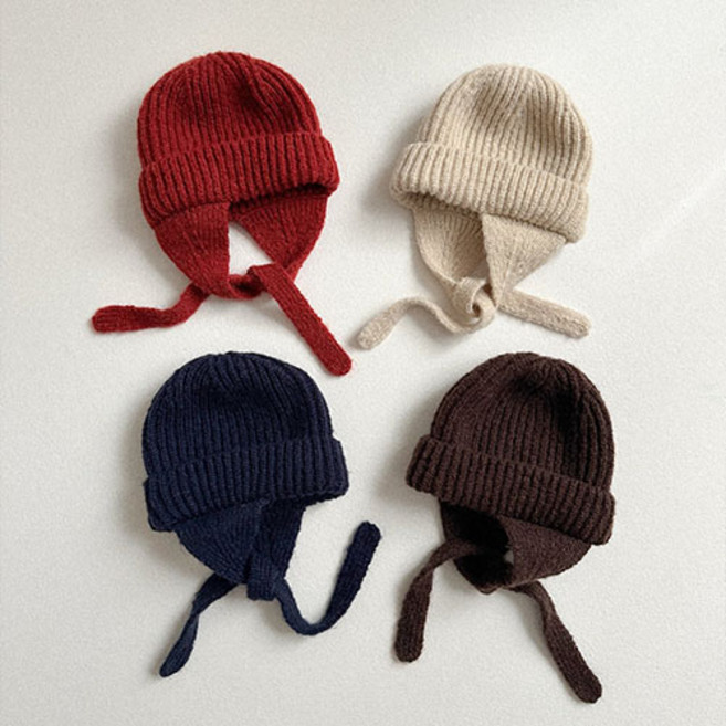 [마지막수량]미니로브베베 귀달이동글비니 아기 유아 모자 겨울 모자