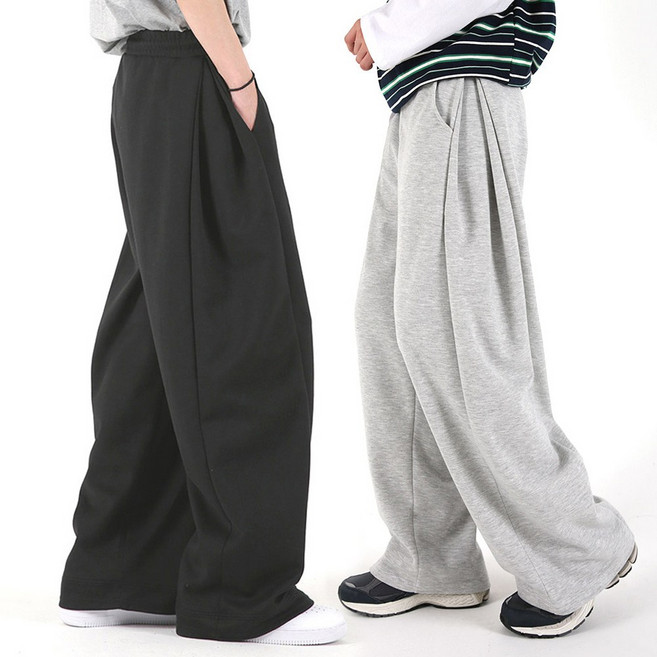 [오버나인] 남자 남성 숏 롱 기장 핀턱 츄리닝 와이드 트레이닝 바지 팬츠