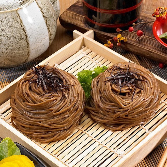 봉평 생 메밀국수 메밀소바 막국수 모밀 생메밀면 6인분+소스, 비빔장 6인분(비빔소스), 1kg, 1세트