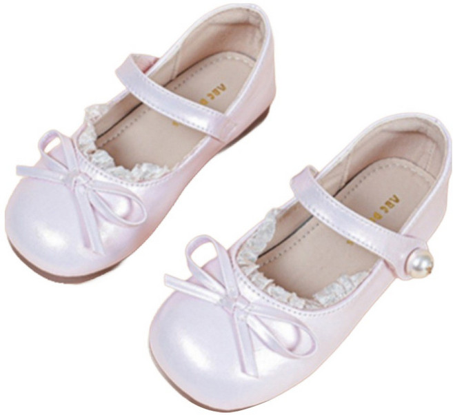 ABCDoukids 하라로이 은은한 펄진주 스트랩 플랫슈즈