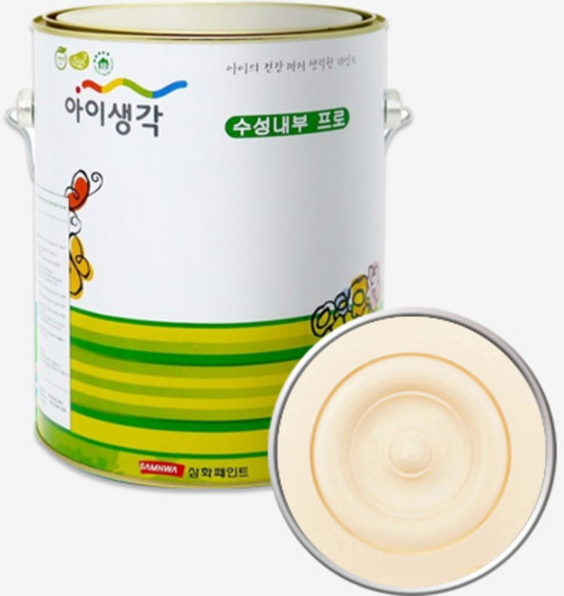 삼화 아이생각 수성 벽지벽면 무광페인트 4L, 캔들화이트, 1개