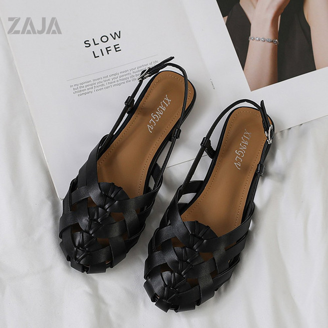 ZAJA 여성 스트랩 샌들 플랫 여름 데일리 편한 2cm